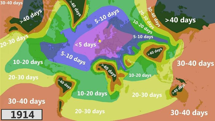 Travel Times From London In 1914