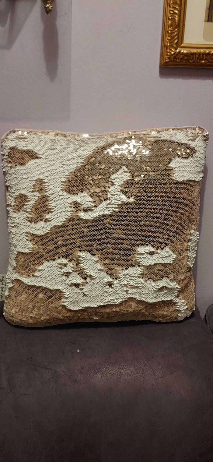 Drawing Europe From Memory On A Sequence Pillow, A Little Stretched Towards The North East But Not Bad