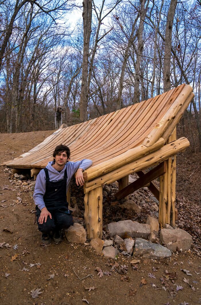 Steam Bent 2 Inch Cedar Boards To Build This Drop For Mountain Bikes!