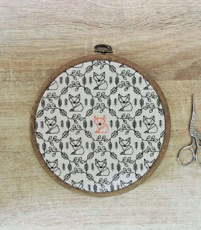 [fo] Blackwork Woodland Fox I've Designed