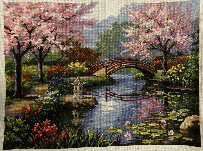 After A Year And A Half Of Work, I’ve Finally Finished My Very First Cross-Stitch!