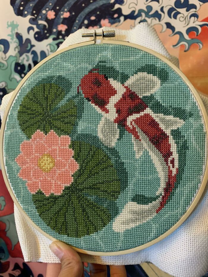 Finally, My Peaceful Pond Is Completed. I Want To Wash It Still To See If It’ll Brighten The Floss At All, I’ve Never Washed A Project Before