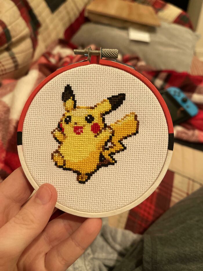 Eyeballed This Instead Of Making A Proper Pattern And Painted The Hoop. Very Happy With The Result!