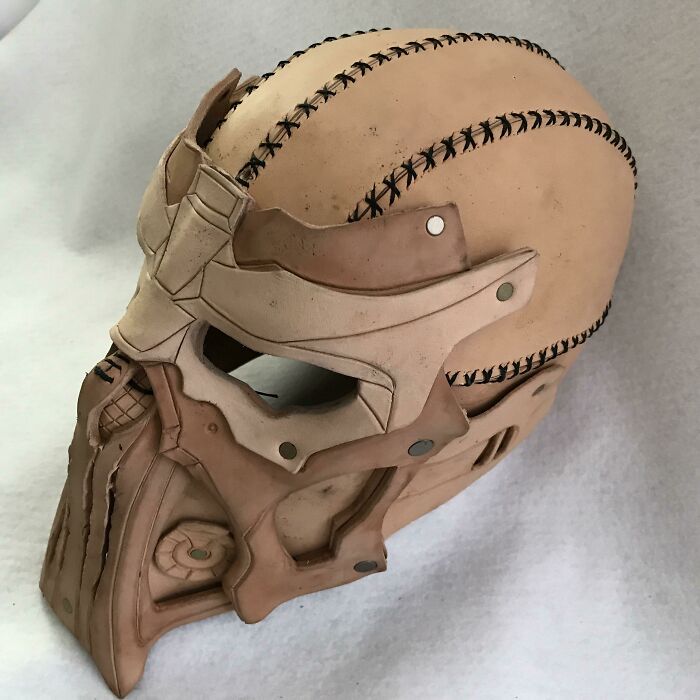 All Leather Mask I Made For A Pro Wrestler. This Was Right After Shaping, Before Accessories And Paint