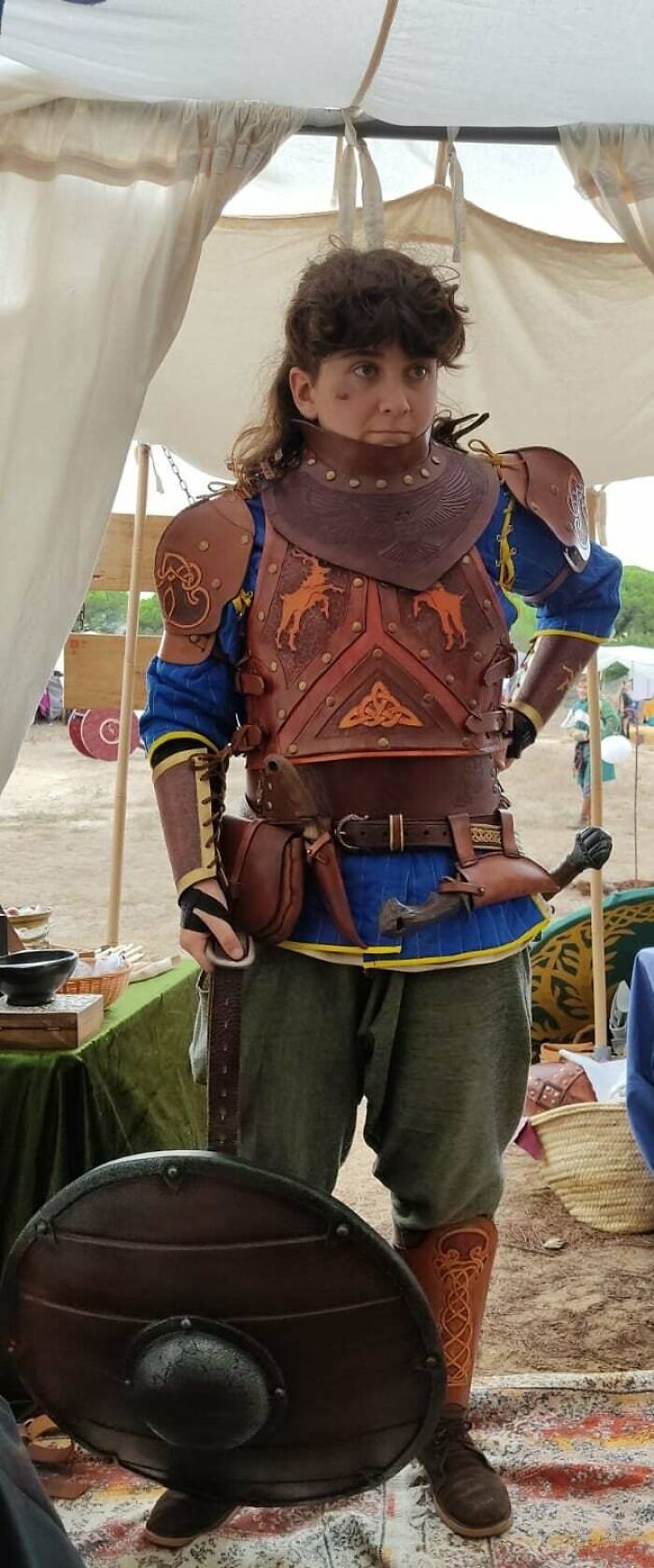 I Started Leatherworking So I Could Make Myself Some Larp Stuff, And So Far Very Proud Of It!