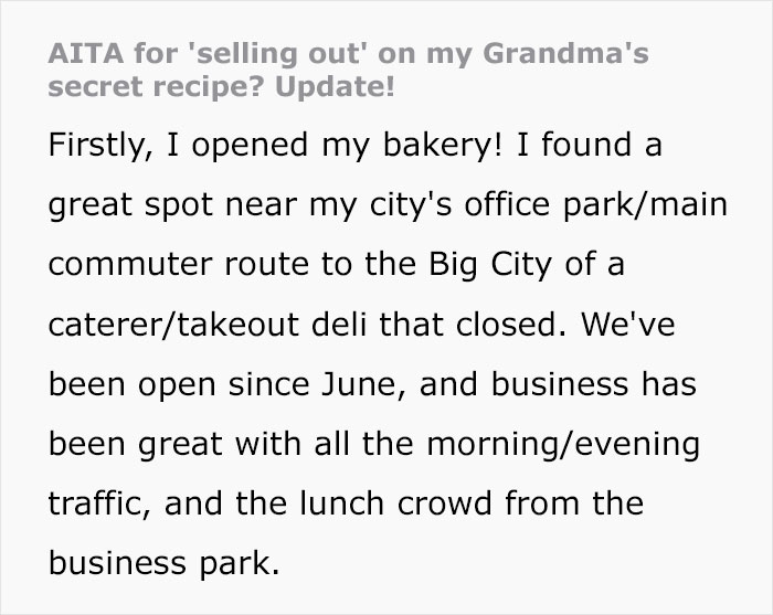 Woman The Only One Who Bothered To Learn Grandma&rsquo;s Secret Cake Recipe, Gets Called Out By Family As A Sellout After Going Commercial