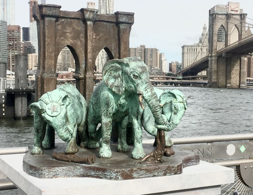A Monument To The Brooklyn Bridge Elephant Stampede Of 1929 A Monument To The Brooklyn Bridge Elephant Stampede Of 1929