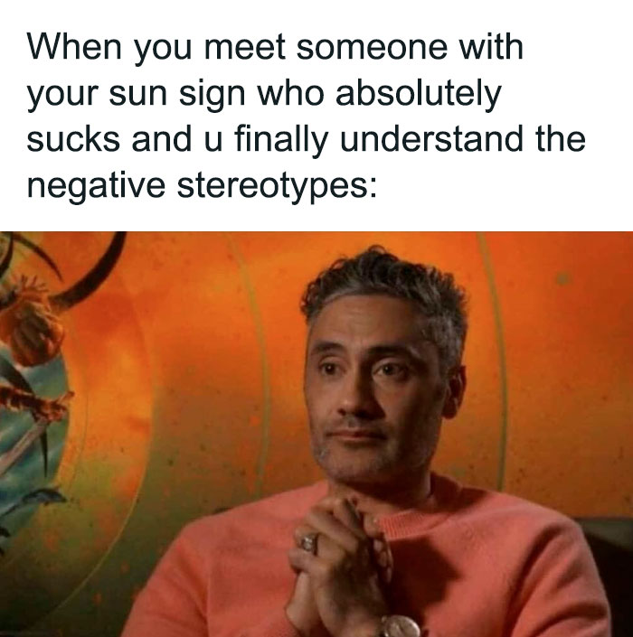 Meeting someone with your sun sign who is absolutely awful and you understand the negative stereotypes meme