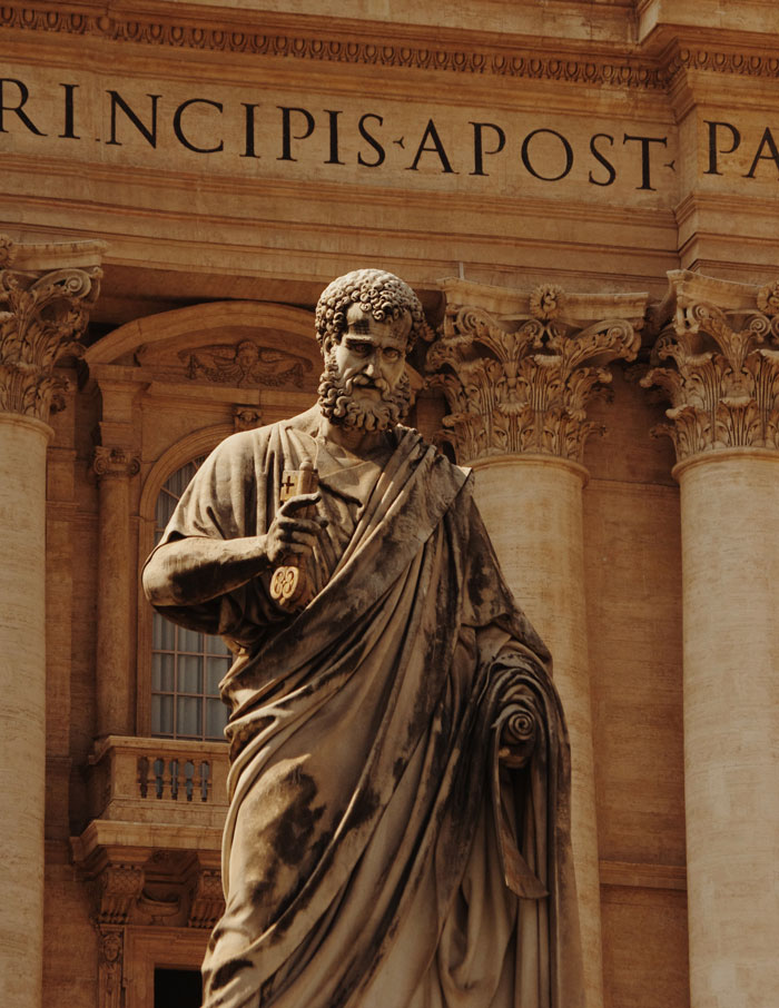 Statue of St. Peter by Giuseppe De Fabris showcasing art details in curious facts not taught in art classes.
