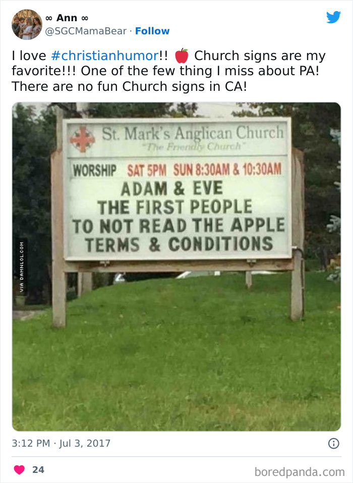 Funny church sign about Adam & Eve