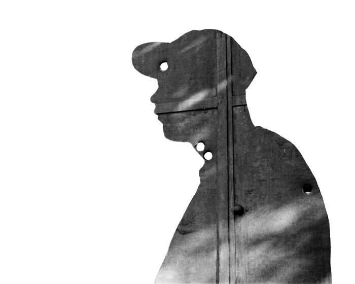 Double exposure photo of a volunteer in Ukraine by Andrii Denysenko