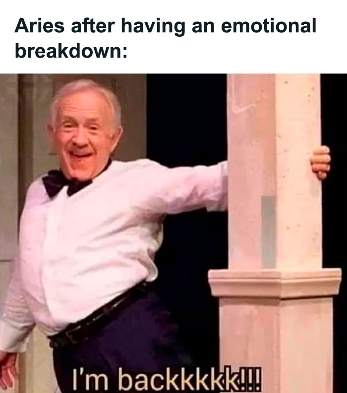 Aries after having an emotional breakdown meme