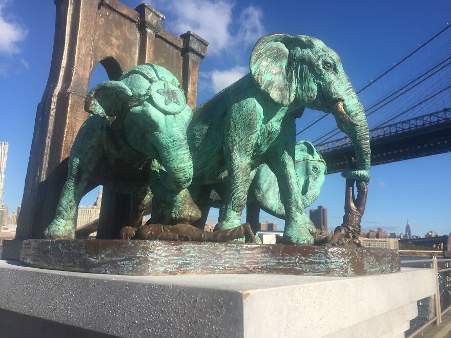 A Monument To The Brooklyn Bridge Elephant Stampede Of 1929 A Monument To The Brooklyn Bridge Elephant Stampede Of 1929