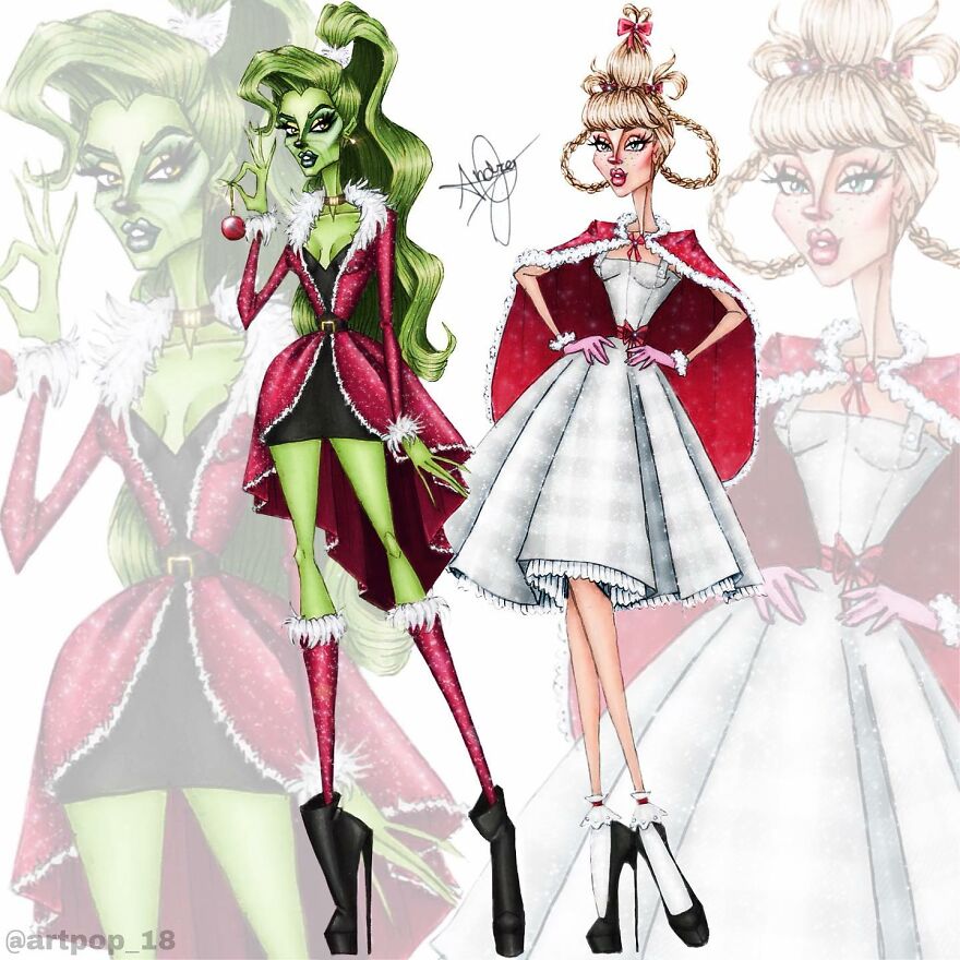 Grinch And Cindy Lou From How The Grinch Stole Christmas