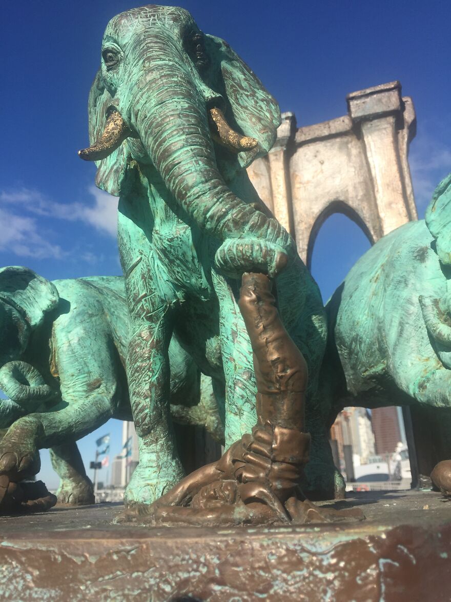 A Monument To The Brooklyn Bridge Elephant Stampede Of 1929 A Monument To The Brooklyn Bridge Elephant Stampede Of 1929