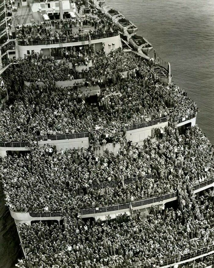 Soldiers Returning Home From World War 2. This Photo Was Taken In 1945