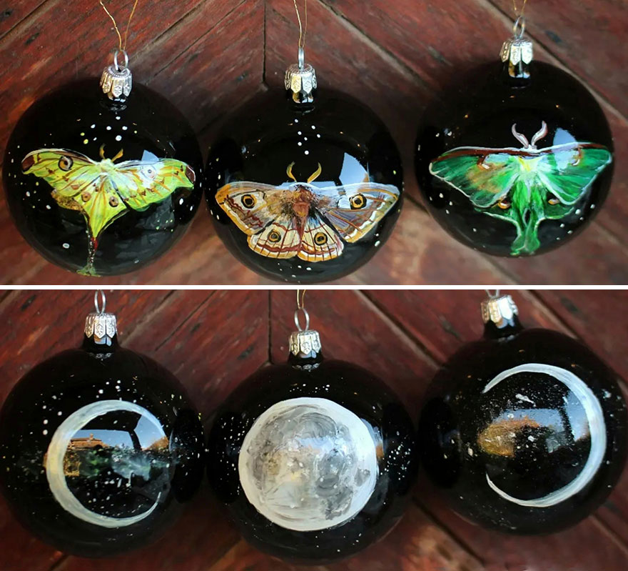 Moon&moth Glass Ornaments