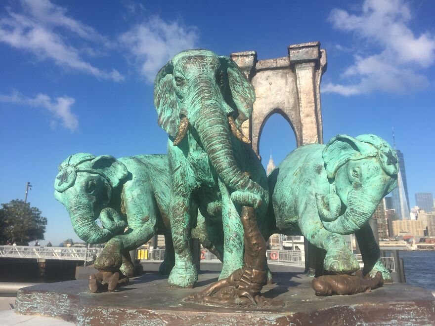 A Monument To The Brooklyn Bridge Elephant Stampede Of 1929 A Monument To The Brooklyn Bridge Elephant Stampede Of 1929