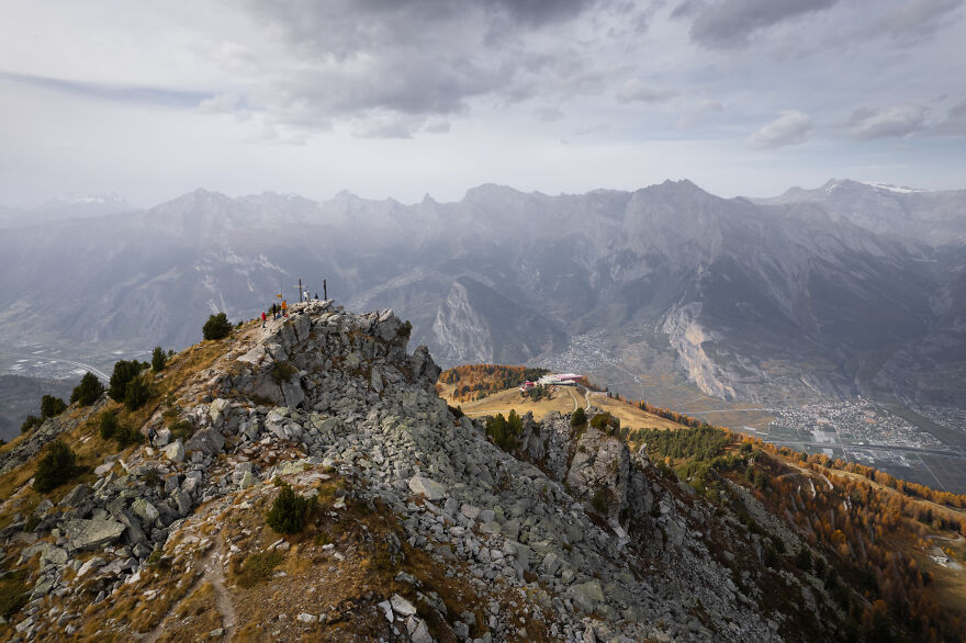 Moody View On The Dent De Nendaz In Valais