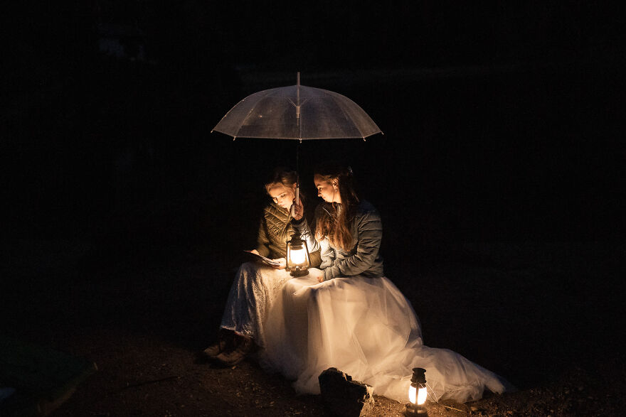 Reading Letters From Friends And Family After The Sun Goes Down