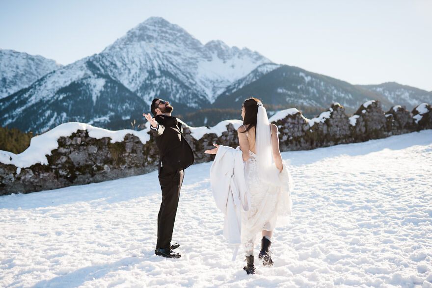 Basking In The Warm Sunshine On A Snowy, January Day In The Austrian Alps