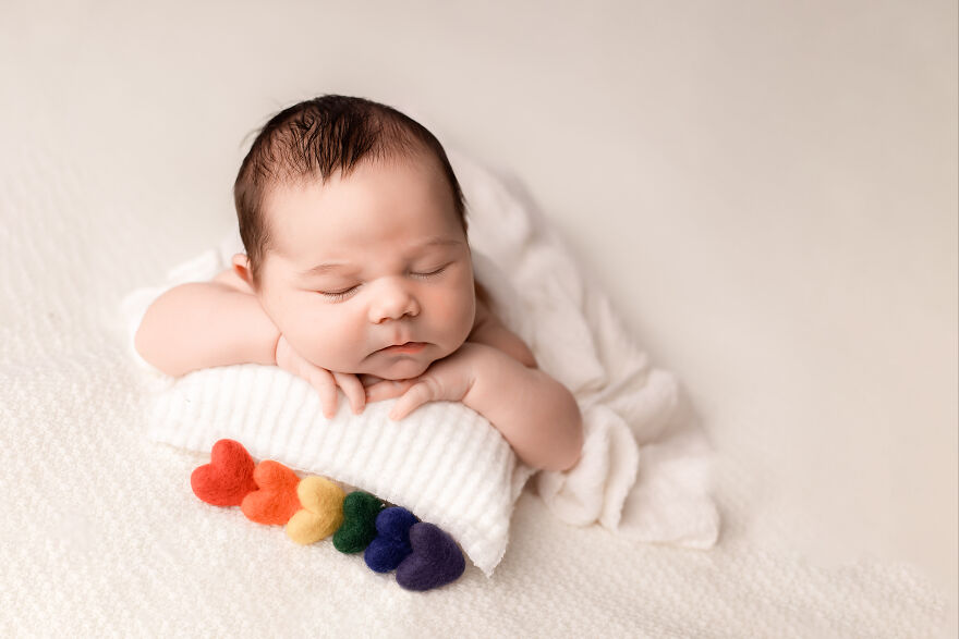 Heart Shapes In Rainbow