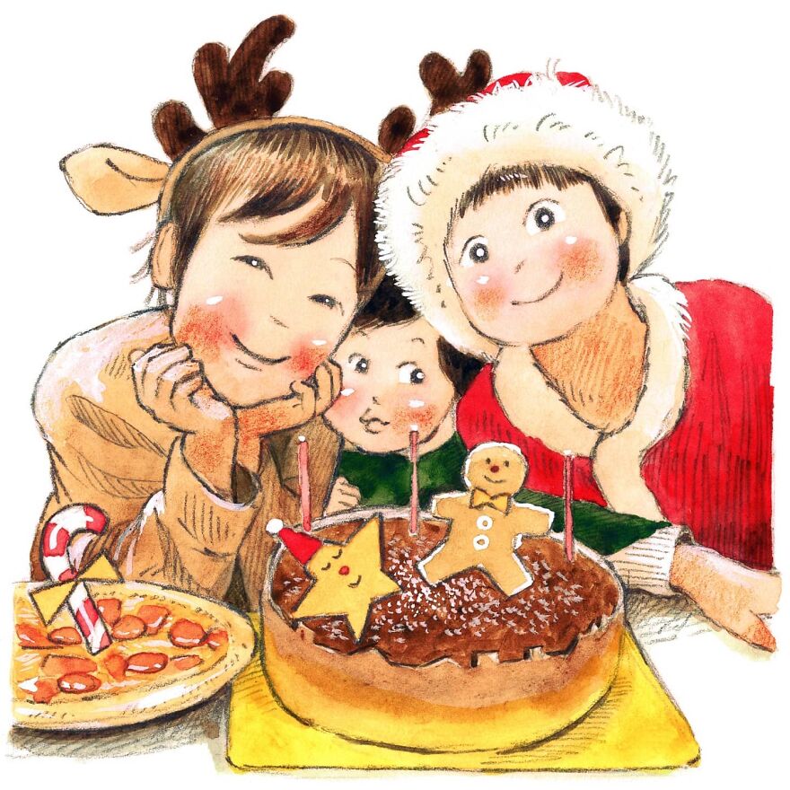 Japanese Artist Draws The Simplicity And Warmth Of People In Their Everyday Lives