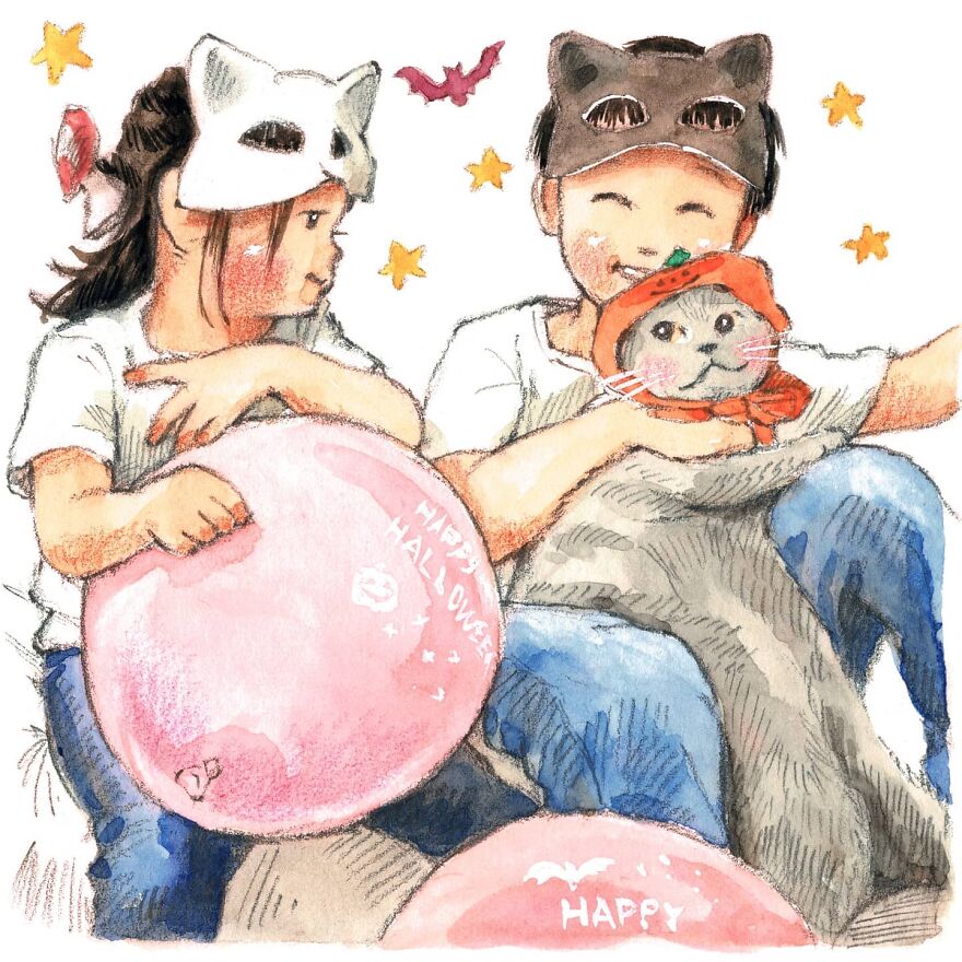 Japanese Artist Draws The Simplicity And Warmth Of People In Their Everyday Lives