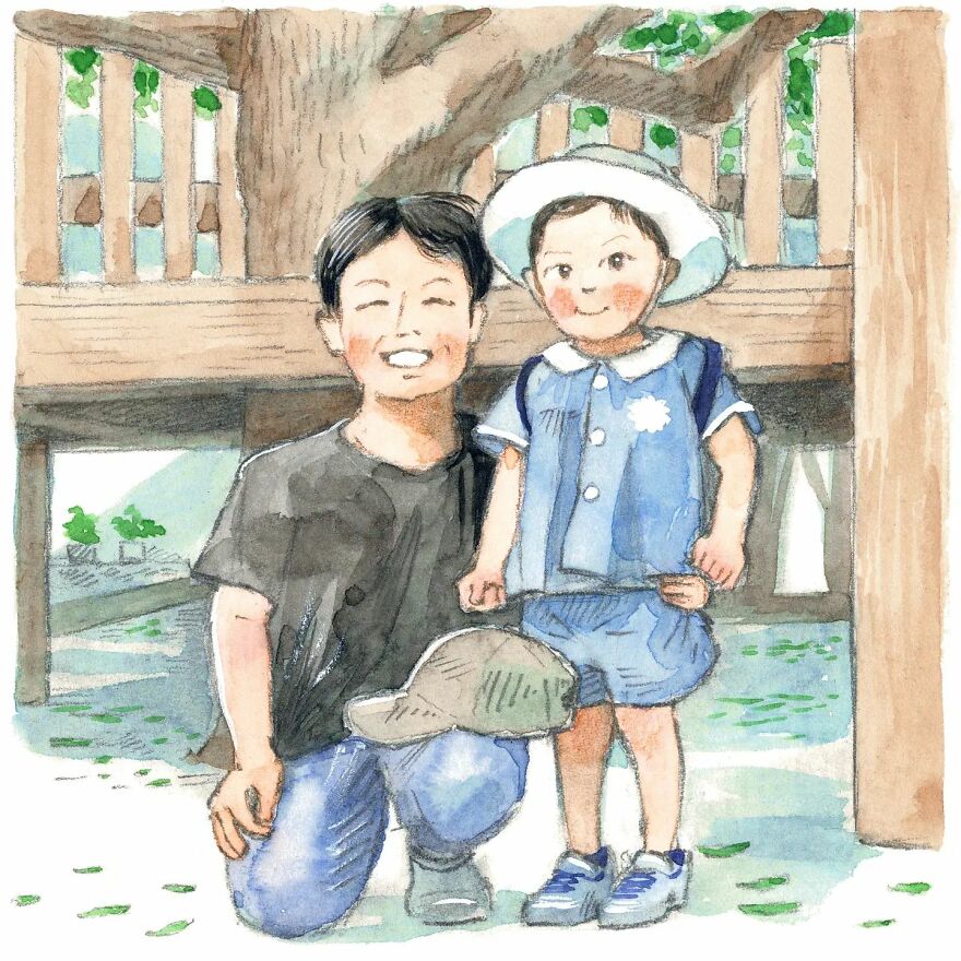 Japanese Artist Draws The Simplicity And Warmth Of People In Their Everyday Lives