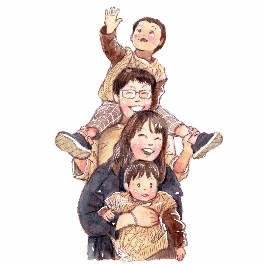 Japanese Artist Draws The Simplicity And Warmth Of People In Their Everyday Lives