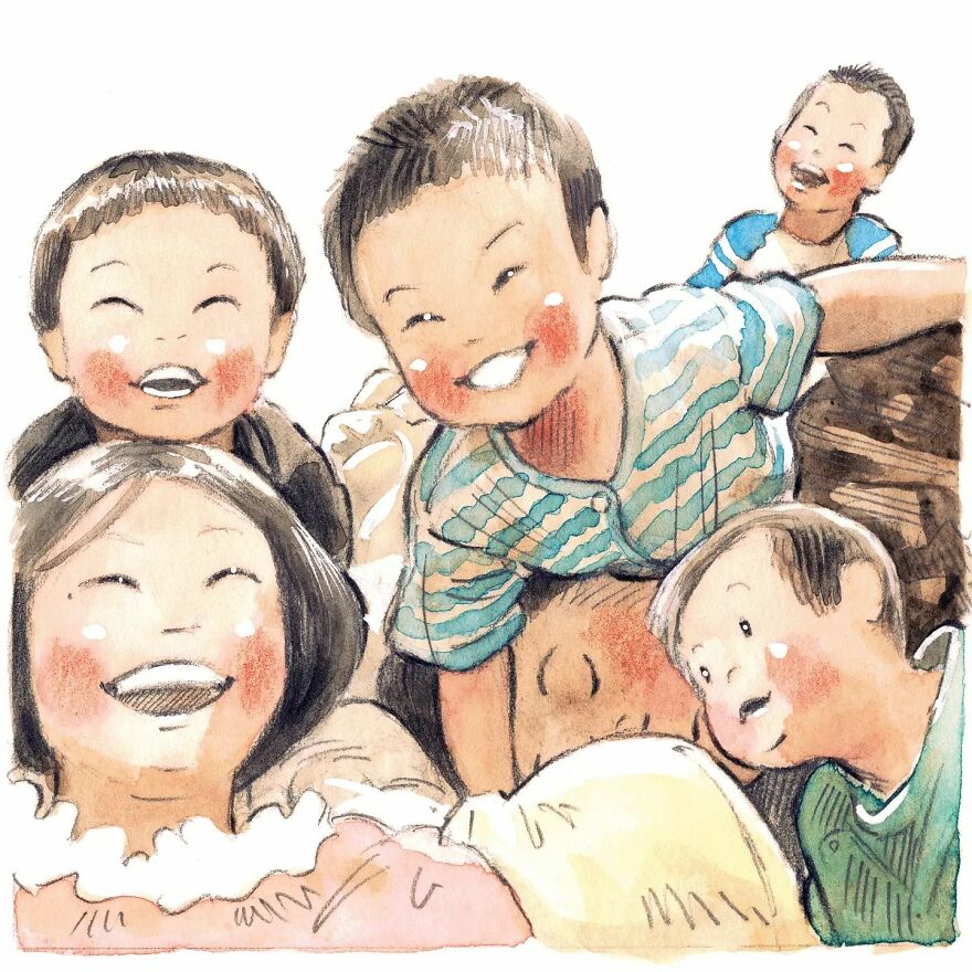 Japanese Artist Draws The Simplicity And Warmth Of People In Their Everyday Lives