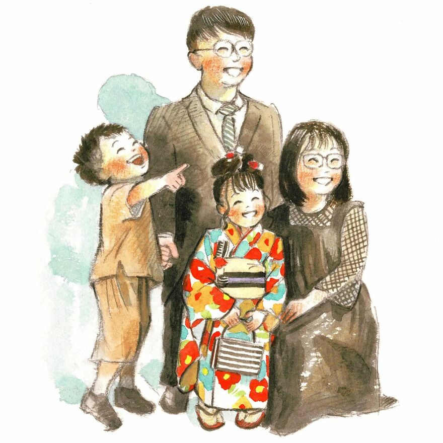 Japanese Artist Draws The Simplicity And Warmth Of People In Their Everyday Lives