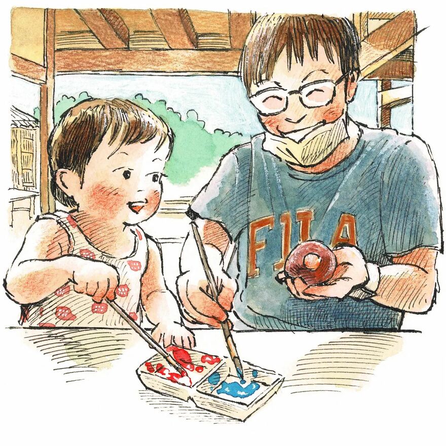 Japanese Artist Draws The Simplicity And Warmth Of People In Their Everyday Lives