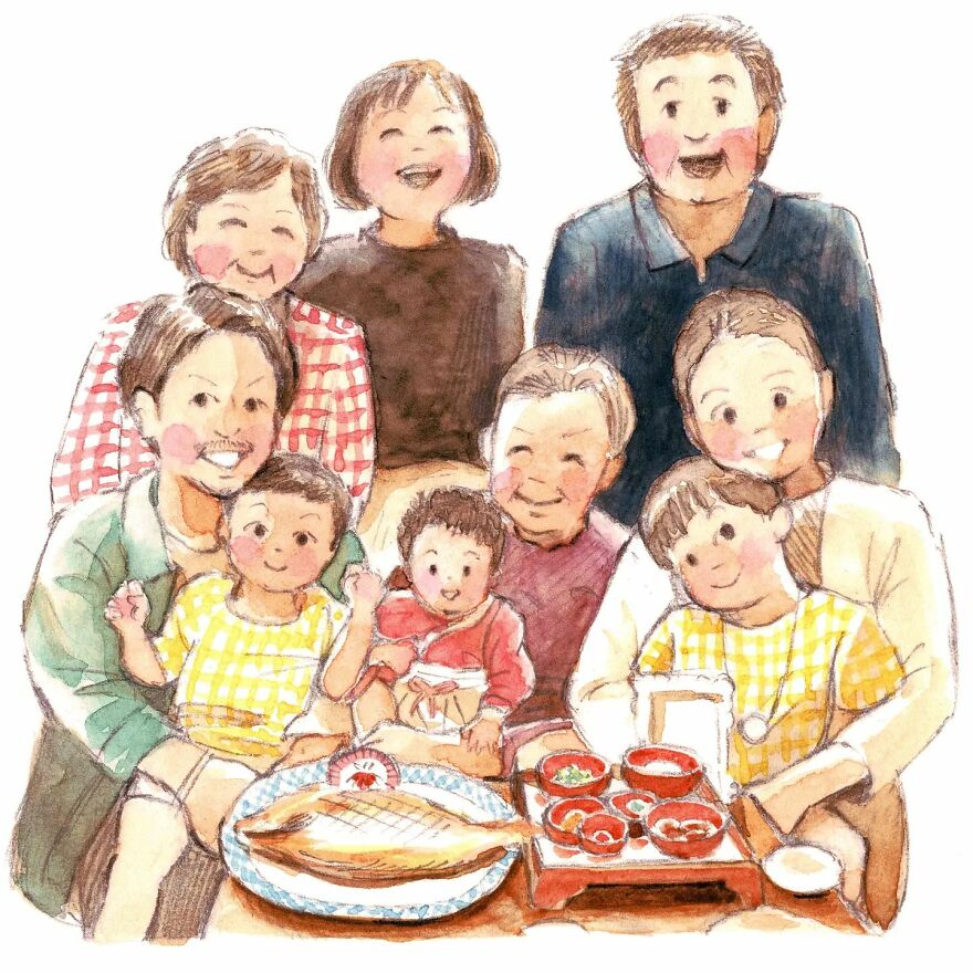 Japanese Artist Draws The Simplicity And Warmth Of People In Their Everyday Lives