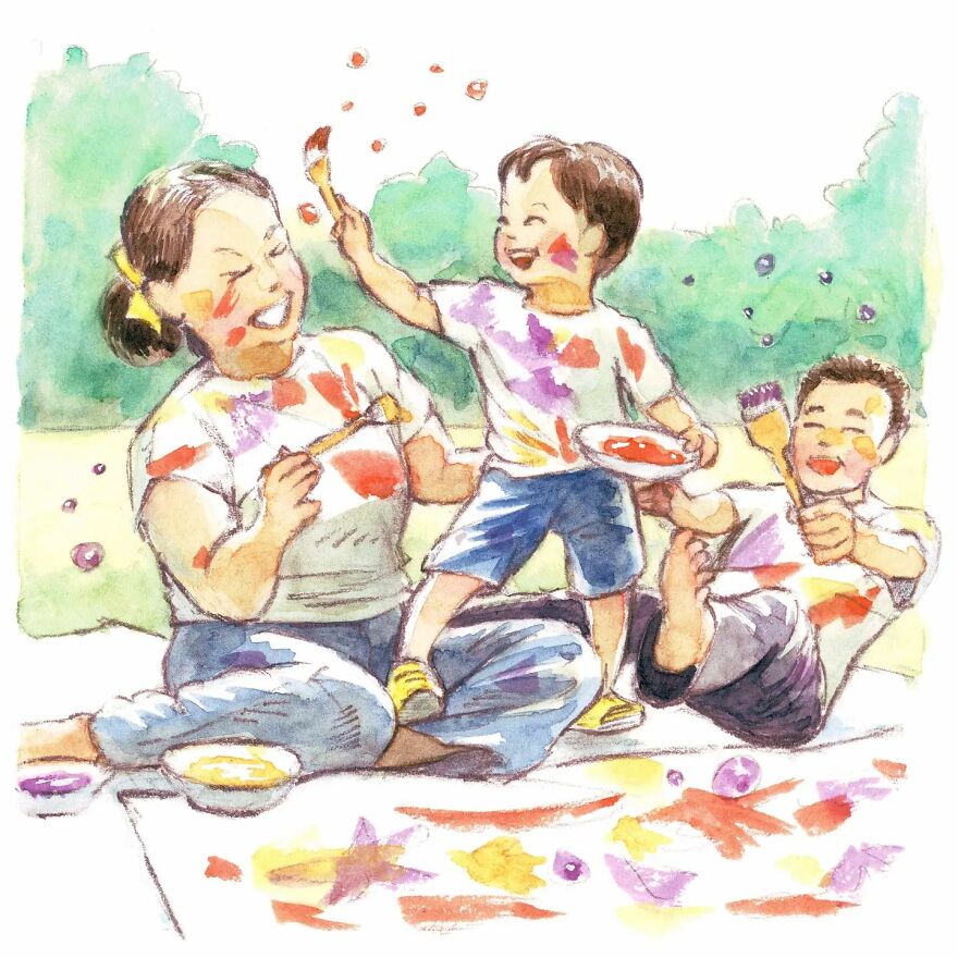 Japanese Artist Draws The Simplicity And Warmth Of People In Their Everyday Lives