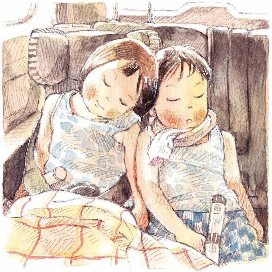 Japanese Artist Draws The Simplicity And Warmth Of People In Their Everyday Lives
