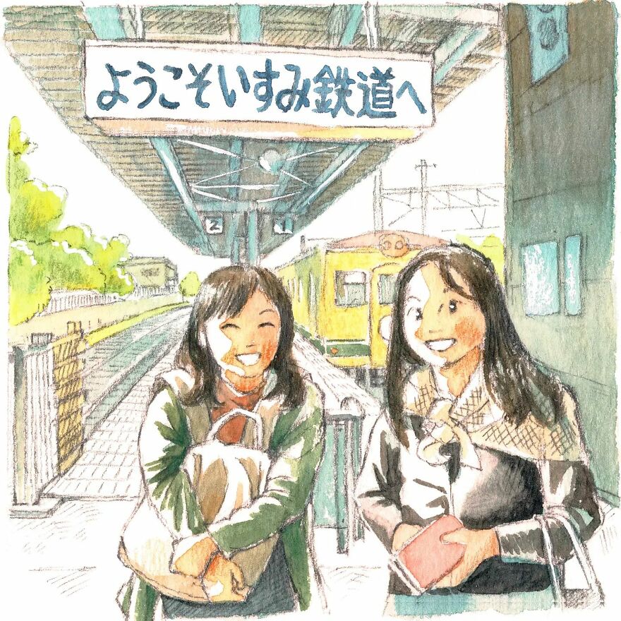 Japanese Artist Draws The Simplicity And Warmth Of People In Their Everyday Lives