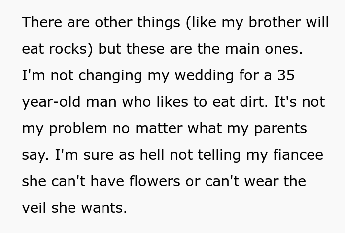 Drama Ensues After Groom Says 'No' To Accommodating Brother's Extreme Eating Disorder At His Wedding