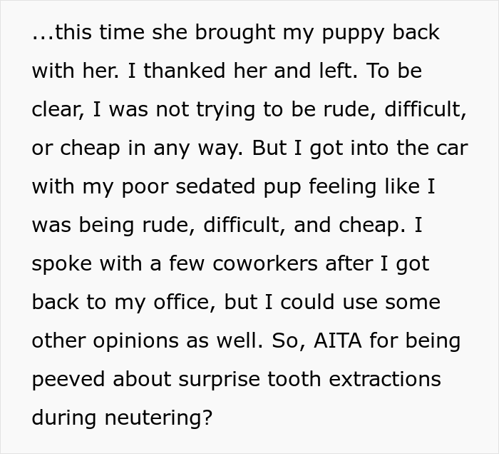 &ldquo;I&rsquo;m Upset That They Couldn&rsquo;t Explain That Decision&rdquo;: Guy Is Livid After Learning Vet Did A Surprise Tooth Extraction During His Pup&rsquo;s Neutering