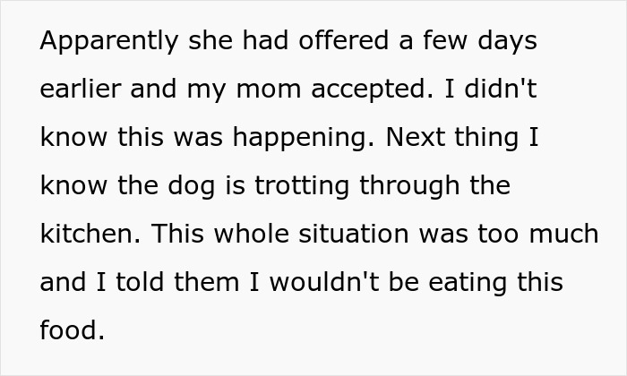 Woman Knows Her Sister's Dog Hair Frequently Ends Up In Food, So She Turns Around And Leaves Thanksgiving Dinner When She Sees It There