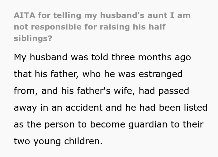 Woman Livid Her Nephew Refused To Accept Guardianship Of Orphaned Half-Siblings, Goes Ballistic On His Wife Woman Livid Her Nephew Refused To Accept Guardianship Of Orphaned Half-Siblings, Goes Ballistic On His Wife