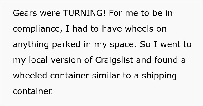 Landlord Refuses To Cancel Tenant&rsquo;s Unused Parking Space Fee, Tenant Maliciously Complies And Begins To Use It To The Hilt