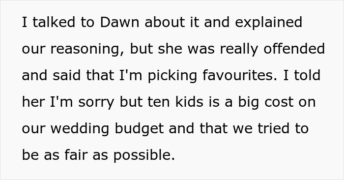 Sister Is At Furious With This Bride For Only Letting 3 Of Her 10 Kids Come To The Wedding