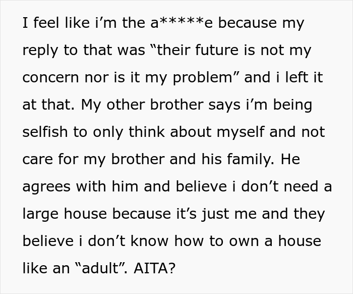 Woman Wants To Know If She&rsquo;s The Bad Guy For Telling Her Half-Brother That His Kids&rsquo; Future Isn&rsquo;t Her Responsibility