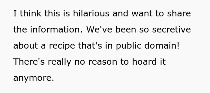 Person Wants To Expose To Mom That Their &lsquo;Secret Family Recipe&rsquo; Actually Came From The Side Of A Can