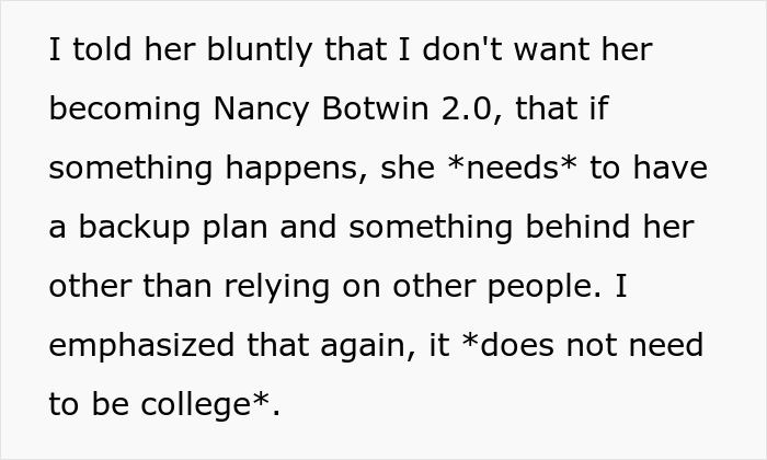 Daughter Reveals That Her Only Plan Is To Become A Stay-At-Home Mom And To Live With Parents Until Then, Her Mom Has None Of It