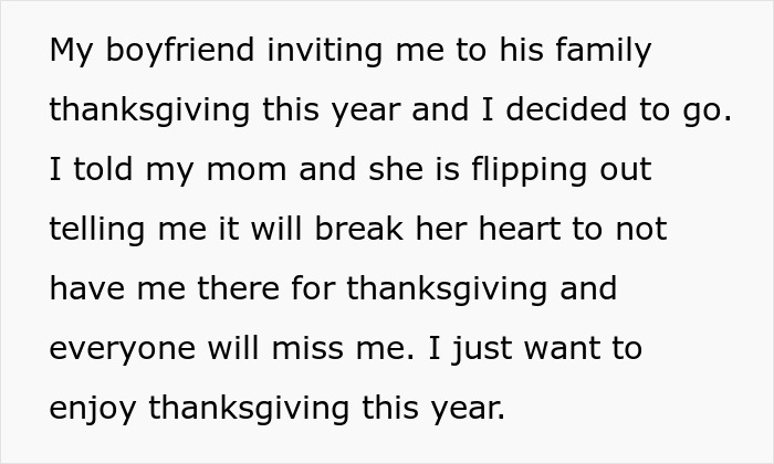 Woman Is Sick Of Having To Watch Her Cousins&rsquo; Children At Thanksgiving Gatherings, Decides To Spend It At Her Boyfriend&rsquo;s