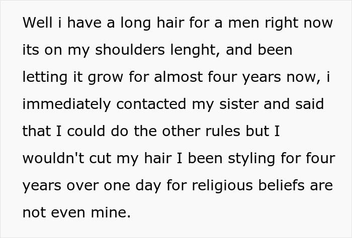 Guy Doesn&rsquo;t Plan On Cutting His Long Hair For His Sister&rsquo;s Wedding To Conform To His BIL&rsquo;s Religion