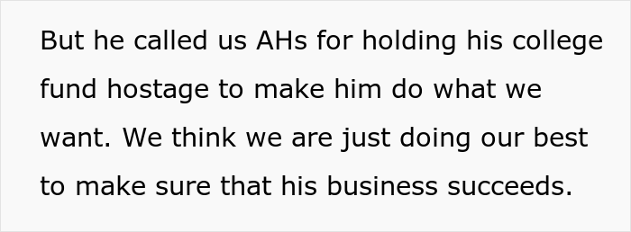 Son Faces Dad's "Ultimatum" After Refusing To Attend College And Wanting To Use His $400K Tuition Money For Starting A Business