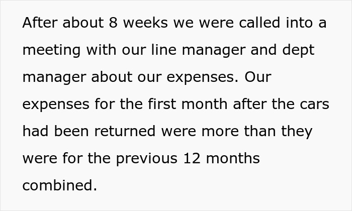 Company Cuts Costs By Taking Away Cars, Learns A Lesson After Employees Maliciously Comply